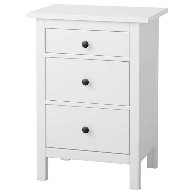 HEMNES Cómoda de 3 cajones, tinte blanco, 58x79 cm - IKEA