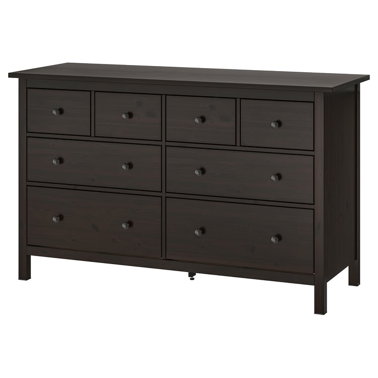 HEMNES Cómoda de 8 cajones, negromarrón, 160x95 cm IKEA