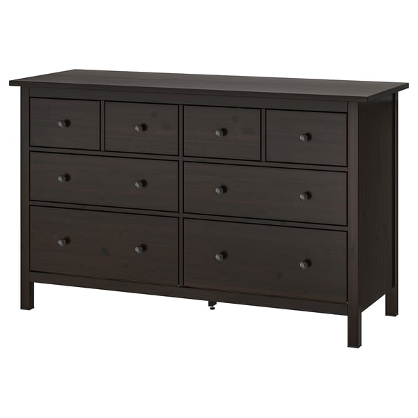 HEMNES Cómoda de 8 cajones, negro-marrón, 160x95 cm - IKEA