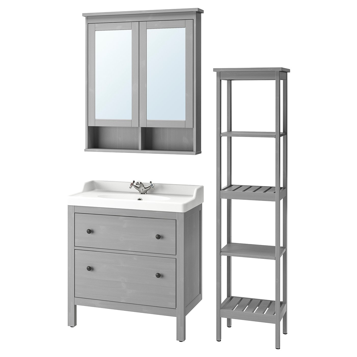 HEMNES / RÄTTVIKEN Muebles de baño j5 - gris, Runskär ...