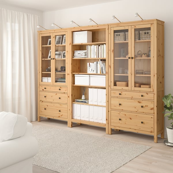 HEMNES Mueble salón, marrón claro, 270x197 cm - IKEA