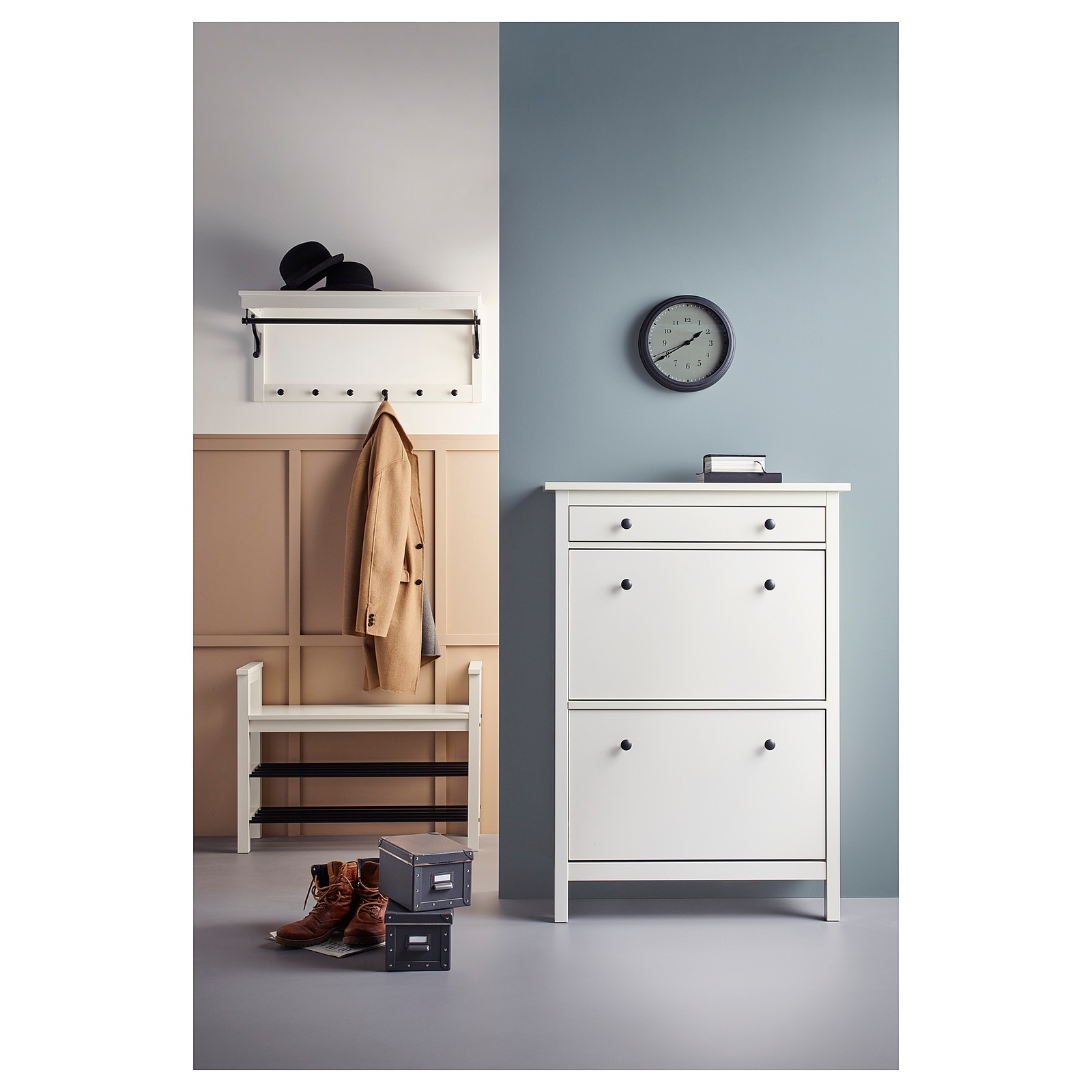 HEMNES Zapatero 2, blanco, 89x127 cm IKEA