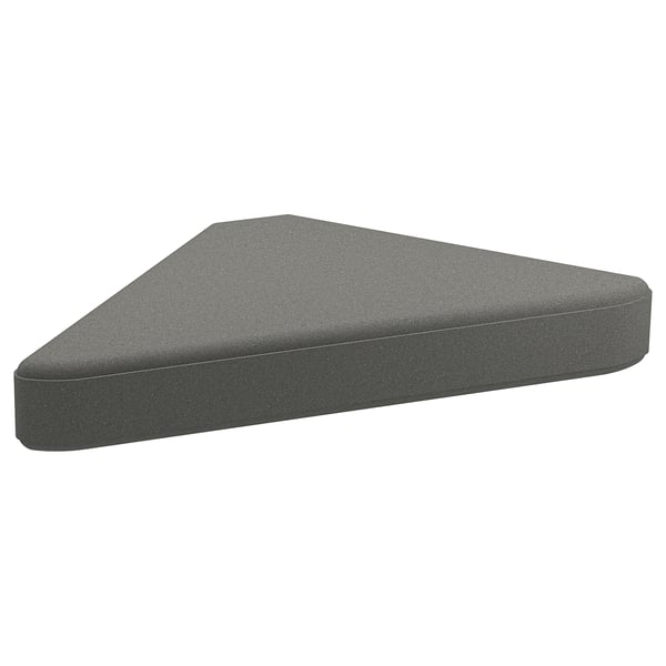 HJÄLTÖN - Base de sombrilla triangular de hormigón gris con asas recortadas para facilitar el movimiento.