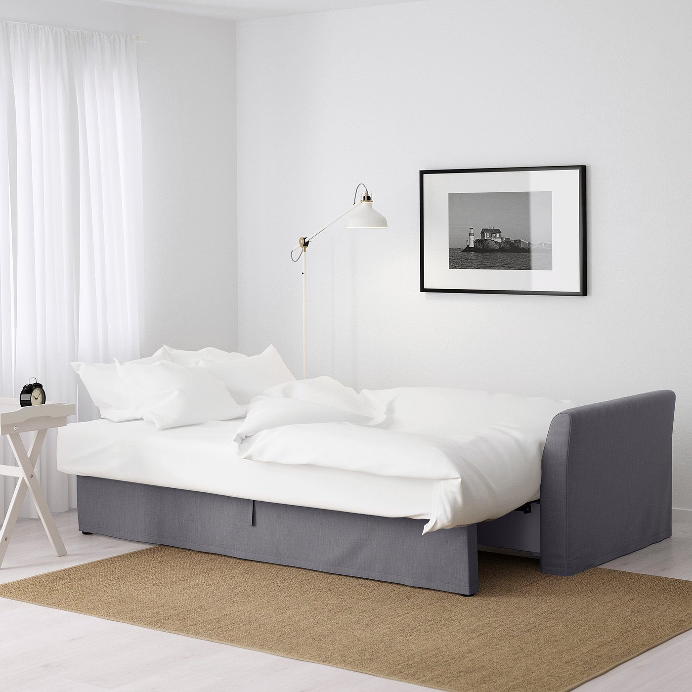 HOLMSUND Sofá cama 3 plazas, Nordvalla gris - IKEA
