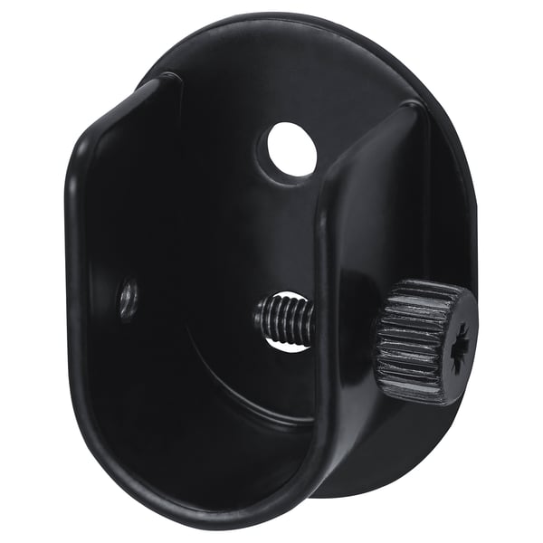 Soporte de barra de cortina de acero negro, ajustable, se ajusta cerca del techo.