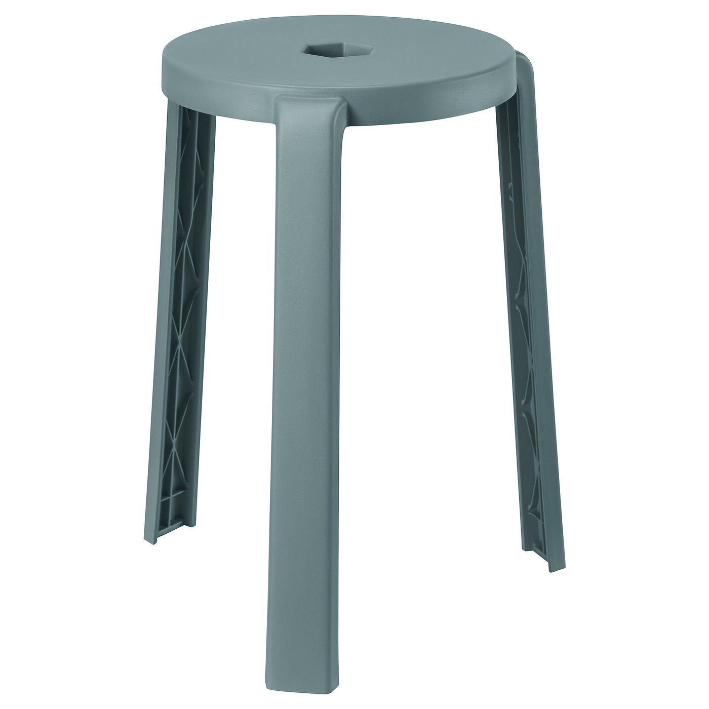 Taburete de plástico verde Ikea IBBARBO de 3 patas, sin montaje.
