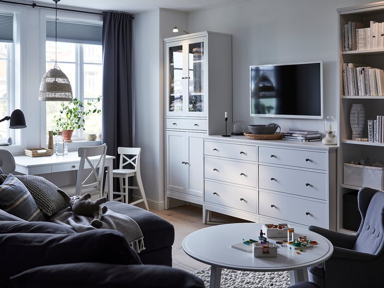 IDANÄS Armario alto puerta vidrio 1 cajón, blanco, 81x39x211 cm - IKEA