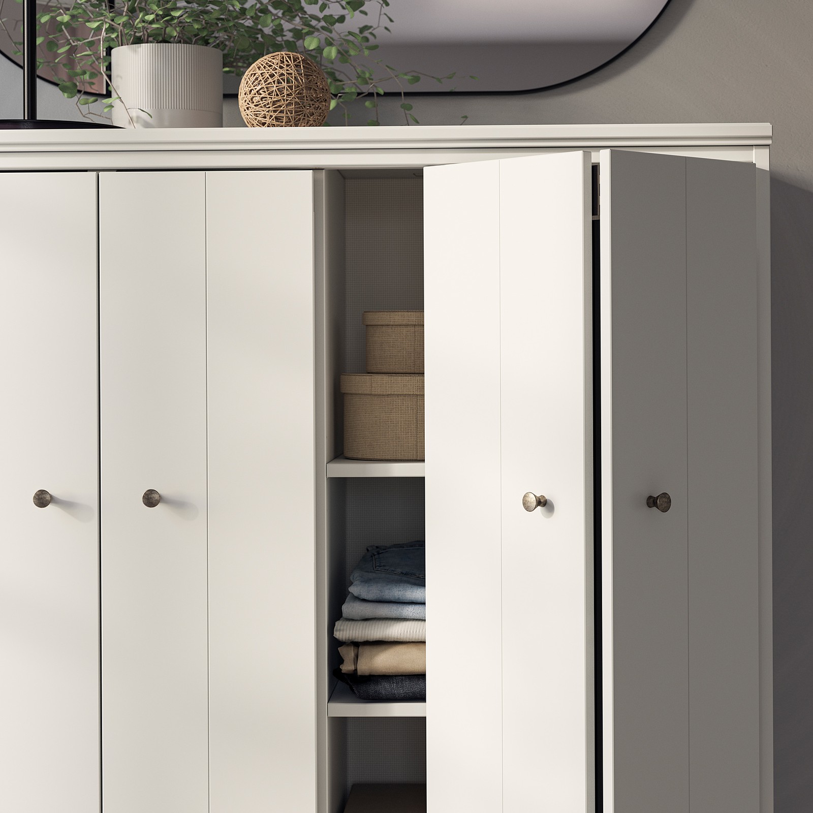 IDANÄS Armario puertas plegables, blanco, 121x135 cm - IKEA