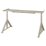Estructura de escritorio ajustable IDÅSEN en color beige, base triangular, ligera, ajustable en altura.