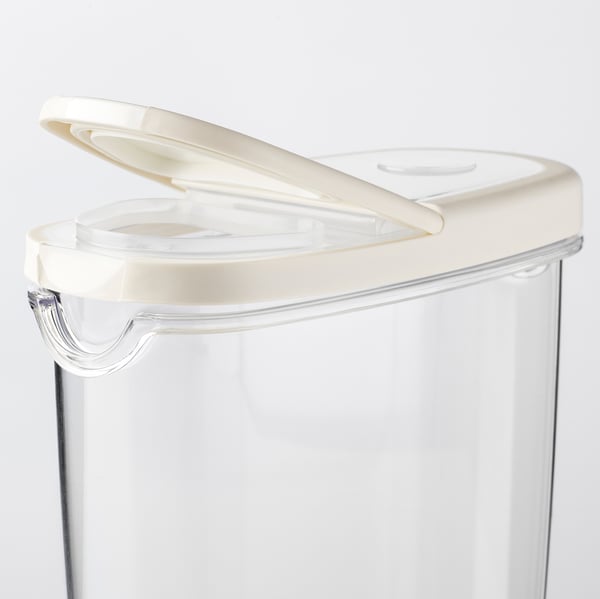 IKEA 365+ Bote con tapa, transparente/blanco, 1.3 l