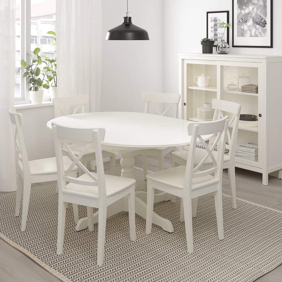 INGATORP Mesa extensible, blanco, longitud máxima 155 cm IKEA