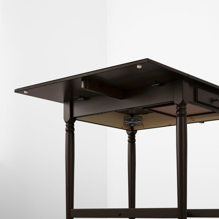 INGATORP Mesa de hojas abatibles, negro-marrón - IKEA