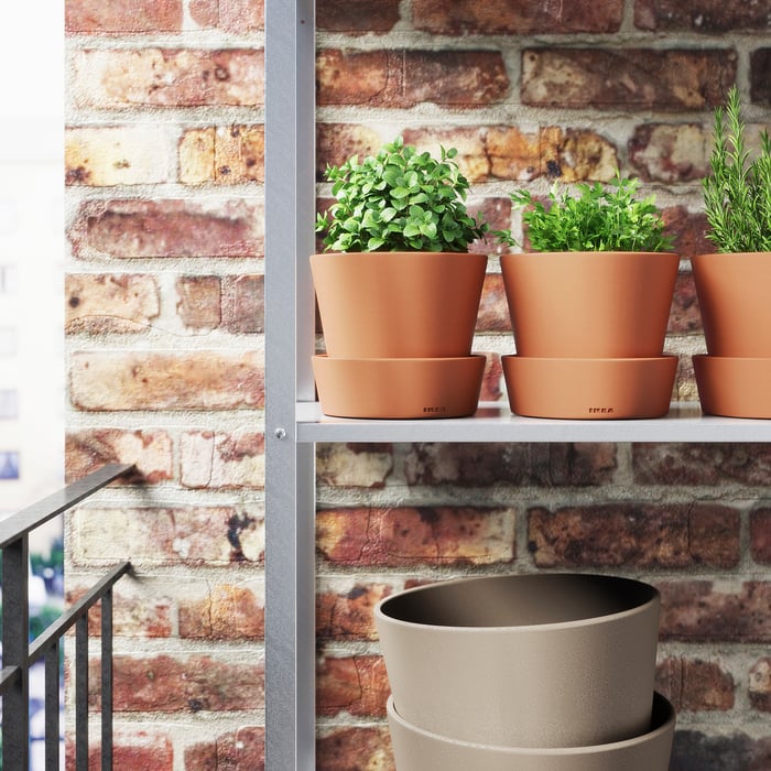 INGEFÄRA Maceta con plato, exterior int/ext, terracota, 12 cm - IKEA