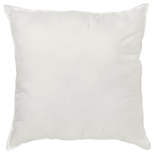 INTERIOR, almohada blanca cuadrada, suave y regordeta, diseño liso, fabricada con poliéster reciclado.
