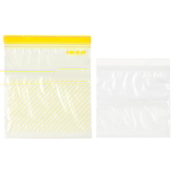 ISTAD Bolsa reutilizable cierre, amarillo/blanco - IKEA