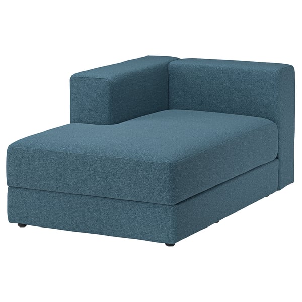 JÄTTEBO Módulo chaiselongue izquierdo, con reposabrazos/Axvall azul grisáceo oscuro
