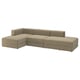 JÄTTEBO Sofá de 3,5 plazas con chaiselongue, Johanneshov marrón/beige