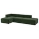 JÄTTEBO Sofá de 3,5 plazas con chaiselongue, Johanneshov verde oscuro