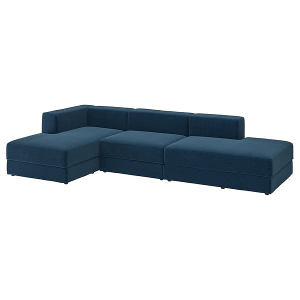 JÄTTEBO Sofá de 3,5 plazas con chaiselongue, Samsala azul oscuro