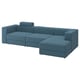 JÄTTEBO Sofá de 4 plazas con chaiselongue, derecha con reposacabezas/Axvall azul grisáceo oscuro