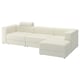 JÄTTEBO Sofá de 4 plazas con chaiselongue, derecha con reposacabezas/Axvall hueso