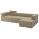 JÄTTEBO Sofá de 4 plazas con chaiselongue, derecha con reposacabezas/Johanneshov marrón/beige