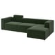 JÄTTEBO Sofá de 4 plazas con chaiselongue, derecha con reposacabezas/Johanneshov verde oscuro