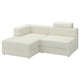 JÄTTEBO Sofá con chaiselongue de 2,5 plazas, izquierda con reposacabezas/Axvall hueso