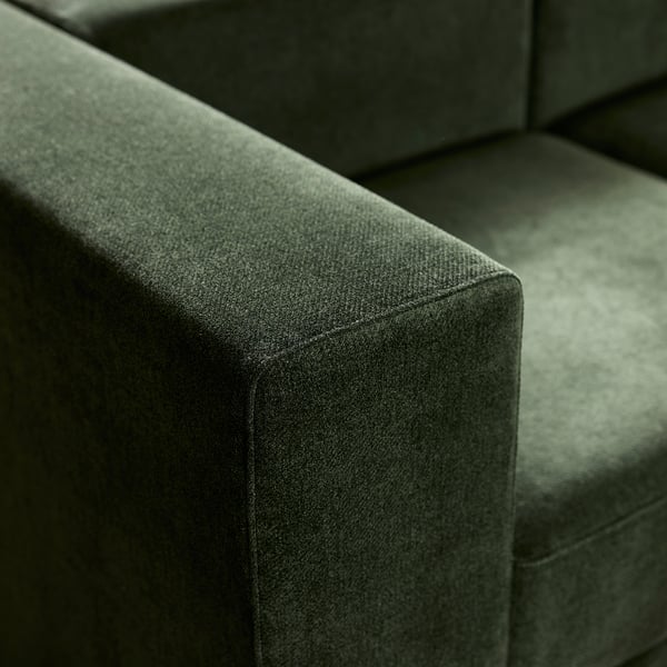 JÄTTEBO Sofá modular esquinero 2,5 plazas, derecha/Johanneshov verde oscuro