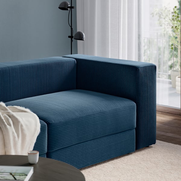 JÄTTEBO Sofá modular esquinero de 6 plazas, Samsala azul oscuro