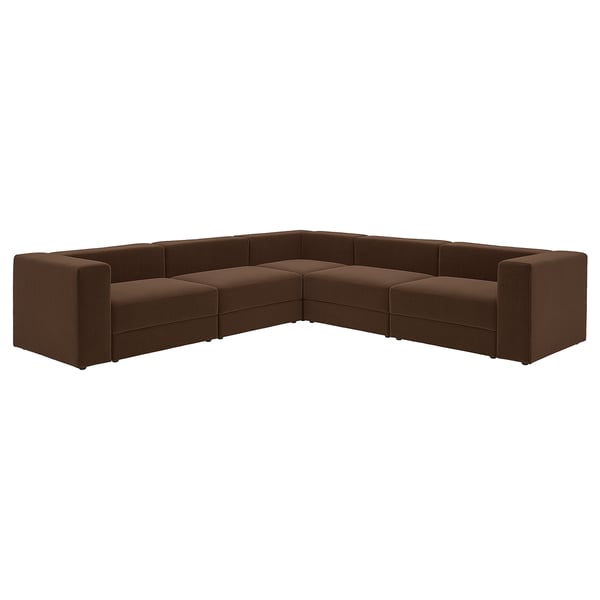 JÄTTEBO Sofá modular esquinero de 6 plazas, Samsala marrón oscuro
