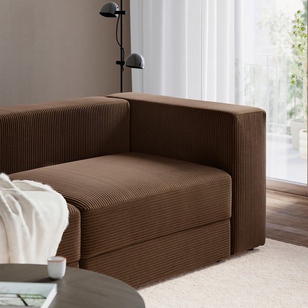 JÄTTEBO Sofá modular esquinero de 6 plazas, Samsala marrón oscuro