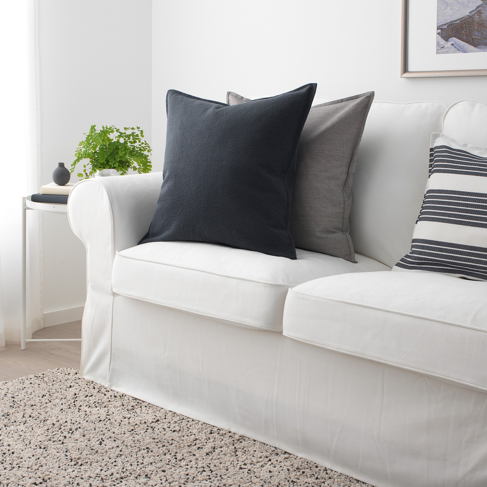 JOFRID Funda de cojín, gris azulado oscuro, 50x50 cm - IKEA