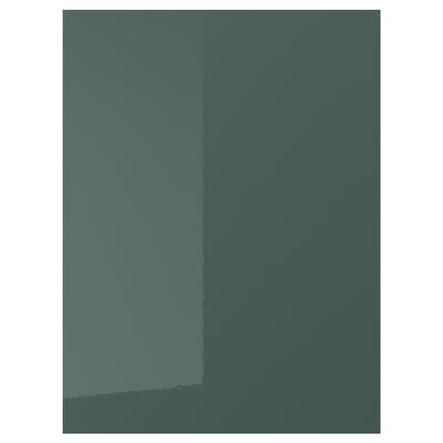 Puerta de armario KALLARP verde azulado de alto brillo, diseño elegante, plástico reciclado duradero.