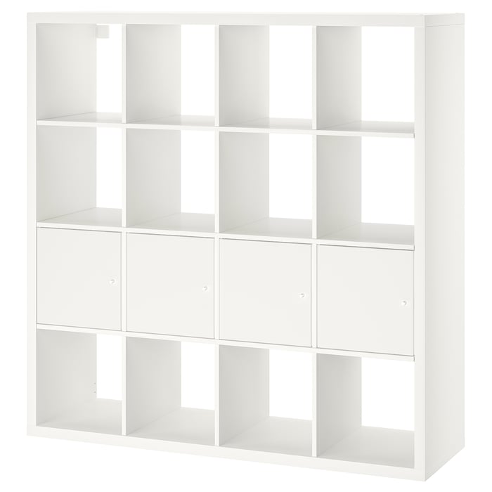 KALLAX Estantería con accesorios, blanco 147x147 cm - IKEA