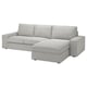 KIVIK Sofá 3 plazas con chaiselongue, Tallmyra blanco/negro