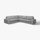 Sofá modular en forma de L gris KIVIK, diseño moderno, reposabrazos cómodos y bajos.