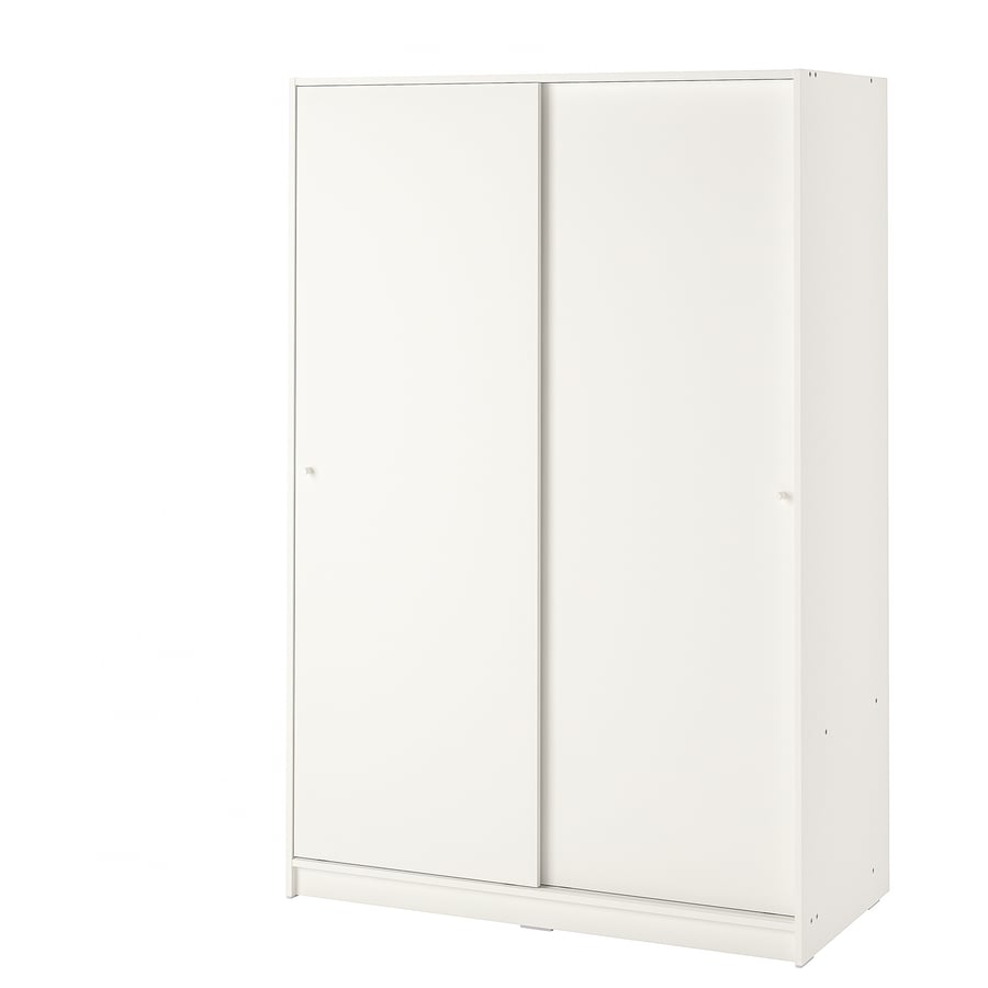 KLEPPSTAD armario con puertas correderas, blanco, 117x176 cm IKEA
