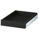 KNIVSHULT: elegante cajón negro con un moderno diseño sin tiradores, frente liso y materiales resistentes.