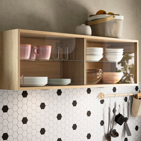 KNOXHULT Cocina de esquina, efecto roble