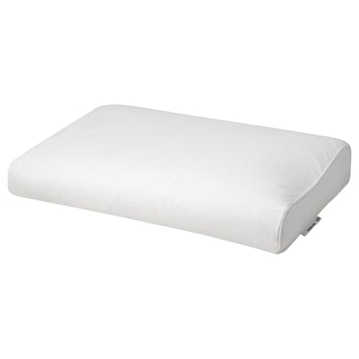 KORNELLMAL: almohada ergonómica blanca con núcleo de látex, funda de plumón de pato, forma rectangular.