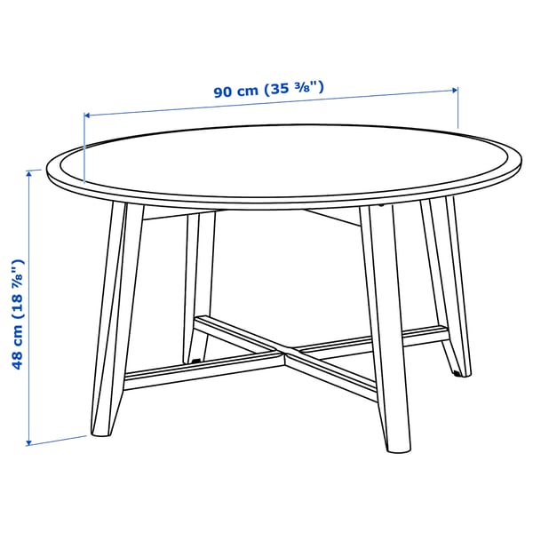 KRAGSTA Mesa de centro, negro, 90 cm