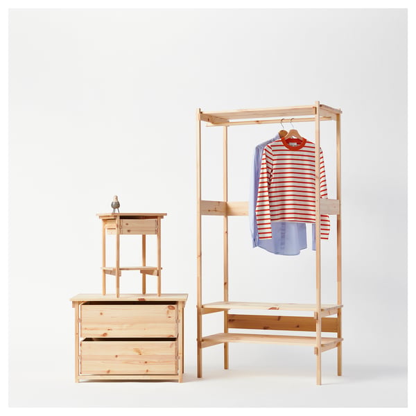 KRONÖREN Muebles de dormitorio, juego de 3, pino