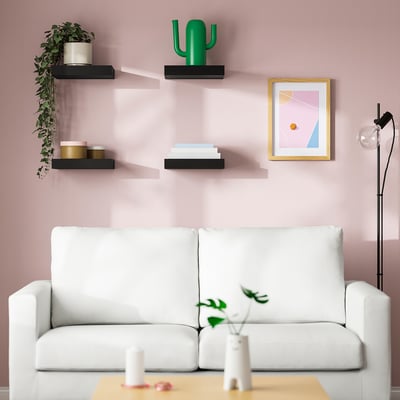 LACK Estante de pared, negro-marrón, 30x26 cm