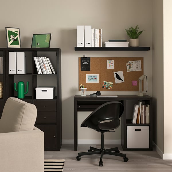 LACK Estante de pared, negro-marrón, 110x26 cm