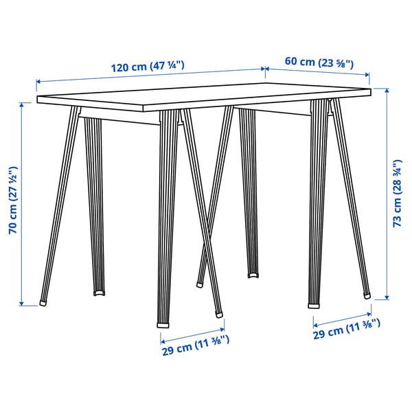 Ilustración con medidas del producto: LAGKAPTEN.