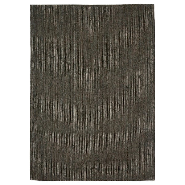 LANDBANA: verde oscuro, rectangular, alfombra de yute natural, de tejido plano, cálida, rústica.