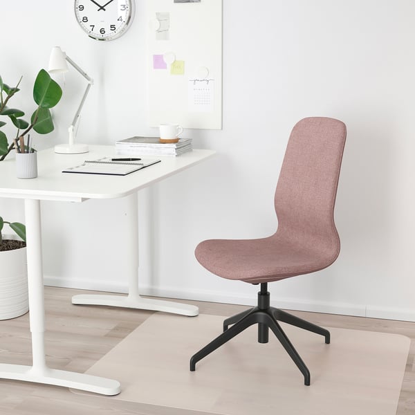 LÅNGFJÄLL Silla sala de juntas, Gunnared marrón rosa claro, negro - IKEA