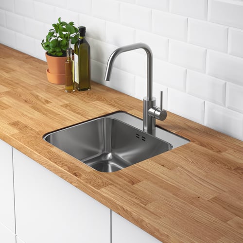 LÅNGUDDEN Fregadero 1 seno, ac inox para encimeras de madera a medida