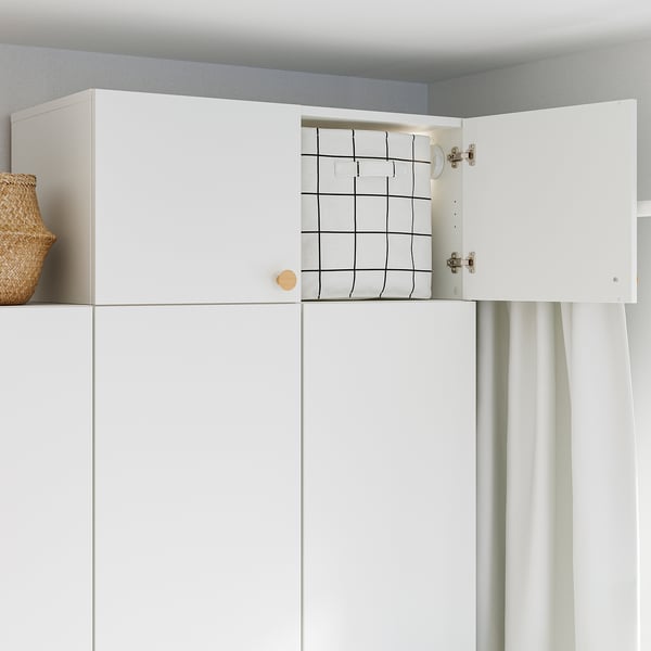 LASTARE Altillo con puertas, blanco, 80x42x36 cm